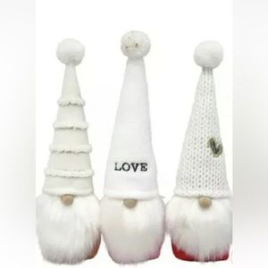 Spritz Valentine’s Day Standing Fabric Gnome Decor Set of 3 Beanie Red Pink Tan